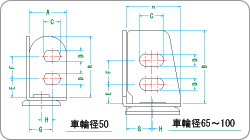 角铁脚轮図面