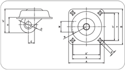 Low profile heavy duty casters drawing