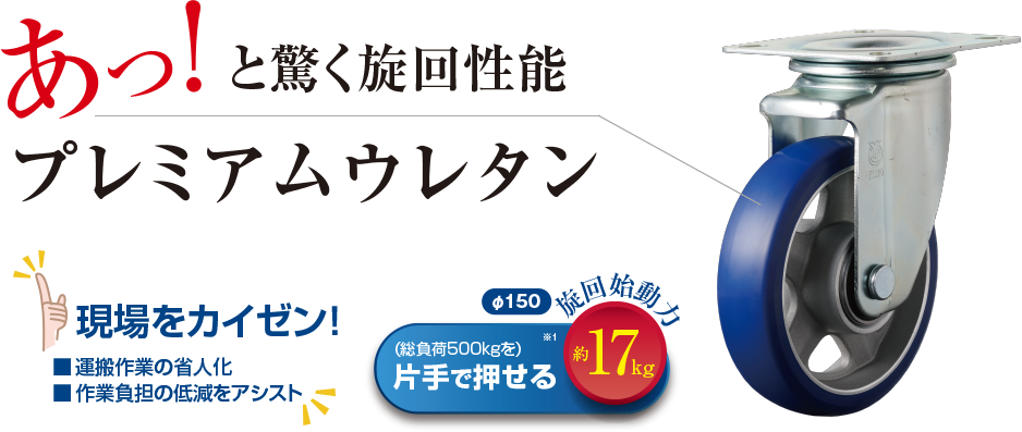 本店は ものづくりのがんばり屋店ヨドノ 鋳物重荷重用ウレタン車輪固定車付き ＵＨＢーｋ３００Ｘ９０ UHBK300X90 1個 